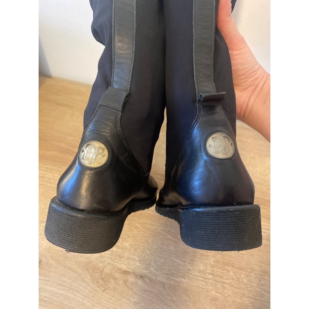 Donald J. Pliner Black Leather & Elastic Knee-High Boots Size 7M - Picture 5 of 8